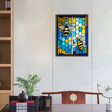 Load image into Gallery viewer, Bee Glass Painting 30*40CM(Canvas) Full Round Drill Diamond Painting
