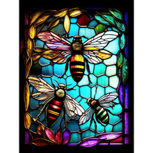 Load image into Gallery viewer, Bee Glass Painting 30*40CM(Canvas) Full Round Drill Diamond Painting
