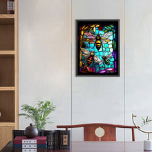 Load image into Gallery viewer, Bee Glass Painting 30*40CM(Canvas) Full Round Drill Diamond Painting
