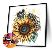 Load image into Gallery viewer, Bee Sunflower 30*30CM(Canvas) Full Round Drill Diamond Painting
