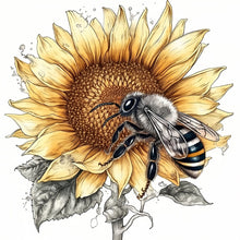 Load image into Gallery viewer, Bee Sunflower 30*30CM(Canvas) Full Round Drill Diamond Painting
