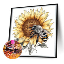 Load image into Gallery viewer, Bee Sunflower 30*30CM(Canvas) Full Round Drill Diamond Painting
