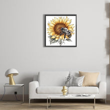 Load image into Gallery viewer, Bee Sunflower 30*30CM(Canvas) Full Round Drill Diamond Painting
