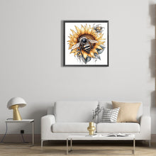 Load image into Gallery viewer, Bee Sunflower 30*30CM(Canvas) Full Round Drill Diamond Painting
