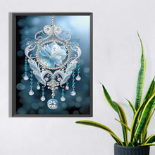 Load image into Gallery viewer, Blue Water Drop Pendant 30*40CM(Canvas) Partial Special Shaped Drill Diamond Painting
