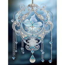 Load image into Gallery viewer, Blue Water Drop Pendant 30*40CM(Canvas) Partial Special Shaped Drill Diamond Painting
