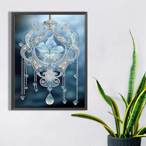 Blue Water Drop Pendant 30*40CM(Canvas) Partial Special Shaped Drill Diamond Painting