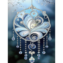 Load image into Gallery viewer, Blue Water Drop Pendant 30*40CM(Canvas) Partial Special Shaped Drill Diamond Painting
