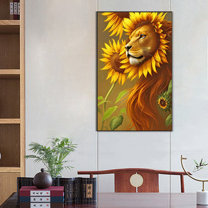 Sunflower Tiger 50*80CM(Canvas) Full Round Drill Diamond Painting