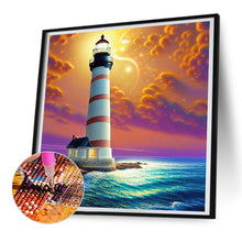 Load image into Gallery viewer, Cross Sea Lighthouse 30*30CM(Canvas) Full Round Drill Diamond Painting
