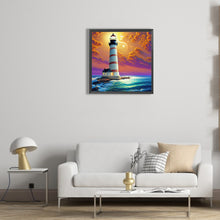 Load image into Gallery viewer, Cross Sea Lighthouse 30*30CM(Canvas) Full Round Drill Diamond Painting
