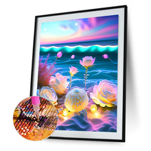 Load image into Gallery viewer, Glowing White Rose 30*40CM(Picture) Full Square Drill Diamond Painting
