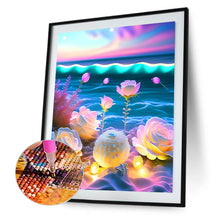 Load image into Gallery viewer, Glowing White Rose 40*50CM(Picture) Full Square Drill Diamond Painting
