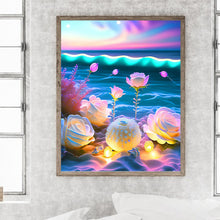 Load image into Gallery viewer, Glowing White Rose 40*50CM(Picture) Full Square Drill Diamond Painting
