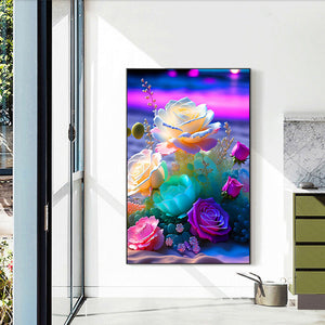 Glowing Roses 20*30CM(Picture) Full Square Drill Diamond Painting