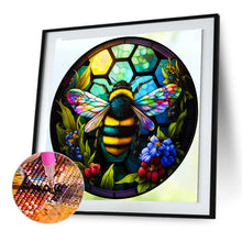 Load image into Gallery viewer, Round Plate Glass Bee 30*30CM(Canvas) Full Round Drill Diamond Painting
