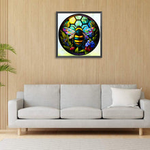 Load image into Gallery viewer, Round Plate Glass Bee 30*30CM(Canvas) Full Round Drill Diamond Painting
