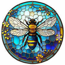 Load image into Gallery viewer, Round Plate Glass Bee 30*30CM(Canvas) Full Round Drill Diamond Painting
