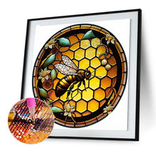 Load image into Gallery viewer, Round Plate Glass Bee 30*30CM(Canvas) Full Round Drill Diamond Painting
