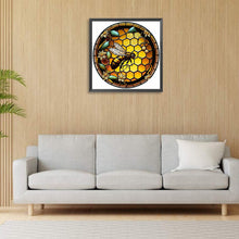 Load image into Gallery viewer, Round Plate Glass Bee 30*30CM(Canvas) Full Round Drill Diamond Painting
