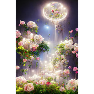 Moonlight Rose Manor 40*60CM(Canvas) Full Round Drill Diamond Painting