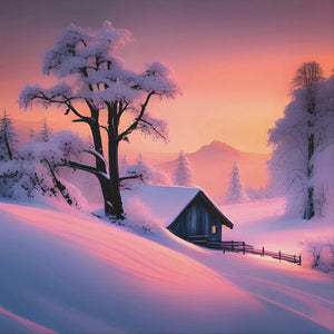 Snow Scene 30*30CM(Canvas) Full Round Drill Diamond Painting