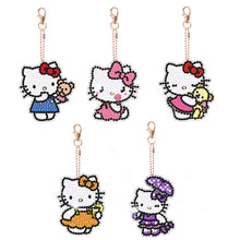 Load image into Gallery viewer, DIY Diamond Art Keychains Handmade Gem Keychains Lady Bag Pendant (Kitty Cat)
