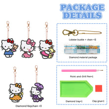 Load image into Gallery viewer, DIY Diamond Art Keychains Handmade Gem Keychains Lady Bag Pendant (Kitty Cat)
