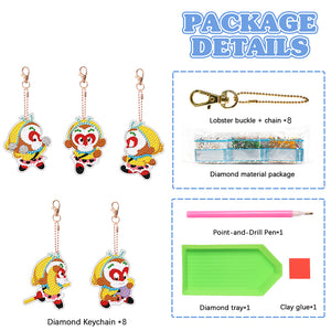 DIY Diamond Art Keychains Handmade Gem Keychains Lady Bag Pendant (Sun Wukong)