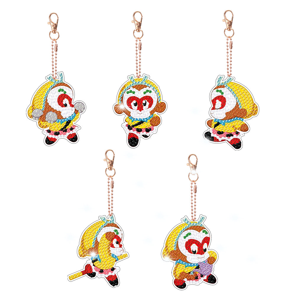 DIY Diamond Art Keychains Handmade Gem Keychains Lady Bag Pendant (Sun Wukong)