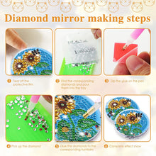 Load image into Gallery viewer, DIY Diamond Painting Makeup Mirror Paint by Number Kits Sunflower (038)
