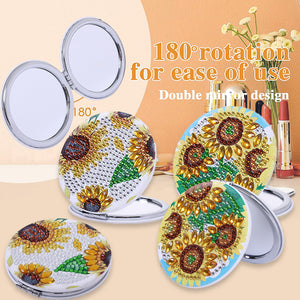 DIY Diamond Painting Makeup Mirror Paint by Number Kits Sunflower (038)