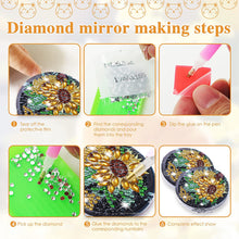 Load image into Gallery viewer, DIY Diamond Painting Makeup Mirror Paint by Number Kits Sunflower (039)
