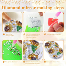 Load image into Gallery viewer, DIY Diamond Painting Makeup Mirror Paint by Number Kits Sunflower (040)
