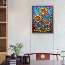 Load image into Gallery viewer, Sunflower Glass Painting 30*40CM(Canvas) Full Round Drill Diamond Painting
