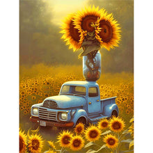 Load image into Gallery viewer, Sunflower And Car 30*40CM(Canvas) Full Round Drill Diamond Painting
