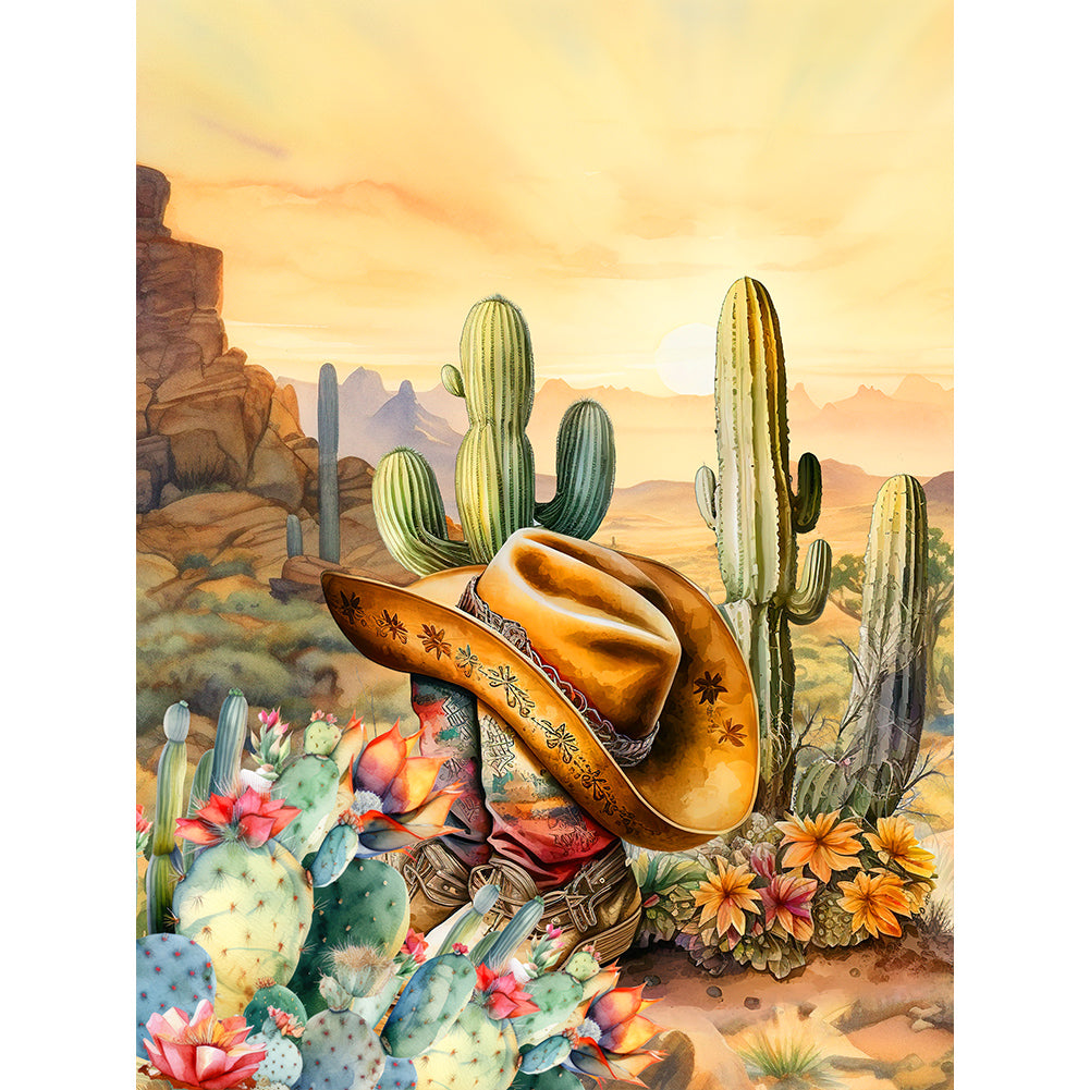 Cactus Landscape Diamond Painting COMPLETED