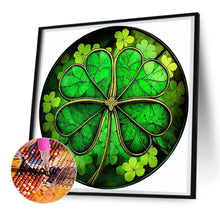 Load image into Gallery viewer, Round Plate Glass Four-Leaf Clover 30*30CM(Canvas) Full Round Drill Diamond Painting
