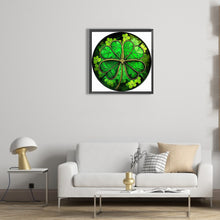 Load image into Gallery viewer, Round Plate Glass Four-Leaf Clover 30*30CM(Canvas) Full Round Drill Diamond Painting
