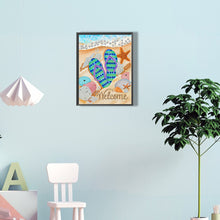 Load image into Gallery viewer, Summer Beach Slippers 30*40CM(Canvas) Partial Special Shaped Drill Diamond Painting
