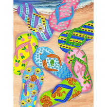 Load image into Gallery viewer, Summer Beach Slippers 30*40CM(Canvas) Partial Special Shaped Drill Diamond Painting
