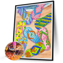 Load image into Gallery viewer, Summer Beach Slippers 30*40CM(Canvas) Partial Special Shaped Drill Diamond Painting
