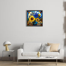 Load image into Gallery viewer, Stained Glass Sunflowers 35*35CM(Canvas) Full Round Drill Diamond Painting
