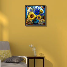 Load image into Gallery viewer, Stained Glass Sunflowers 35*35CM(Canvas) Full Round Drill Diamond Painting
