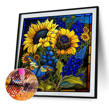 Load image into Gallery viewer, Stained Glass Sunflowers 35*35CM(Canvas) Full Round Drill Diamond Painting
