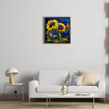 Load image into Gallery viewer, Stained Glass Sunflowers 35*35CM(Canvas) Full Round Drill Diamond Painting
