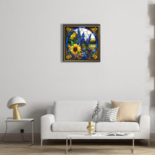 Load image into Gallery viewer, Stained Glass Sunflowers 35*35CM(Canvas) Full Round Drill Diamond Painting
