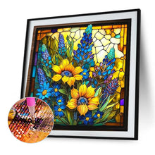 Load image into Gallery viewer, Stained Glass Sunflowers 35*35CM(Canvas) Full Round Drill Diamond Painting
