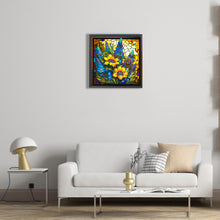 Load image into Gallery viewer, Stained Glass Sunflowers 35*35CM(Canvas) Full Round Drill Diamond Painting
