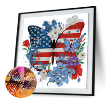 Load image into Gallery viewer, Independence Day Butterflies 30*30CM(Canvas) Partial Special Shaped Drill Diamond Painting
